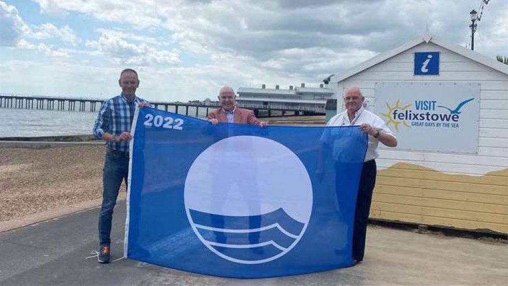 Cllr Seamus Bennett (Felixstowe town council), Cllr Mike Deacon and Cllr Steve Wiles (both Felixstowe and East Suffolk councils) (Picture credit: Felixstowe TC)