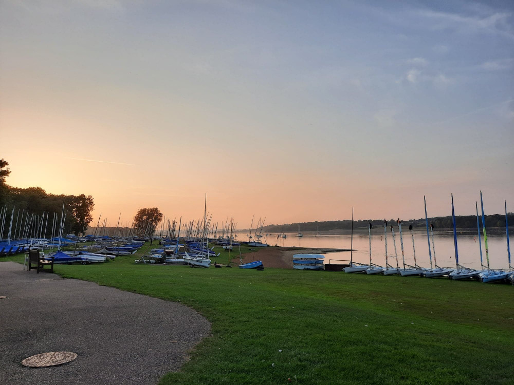 Rutland Water, near where the Lifeguard position is located 