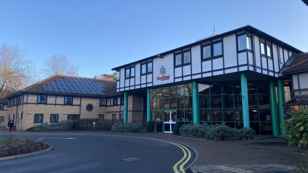 Politicians fear plans for more than 130 homes on the Hucknall and Linby border could combine with other developments to create huge pressure on local services. Pictured: Civic Centre at Gedling Borough Council. Photo Courtesy of LDRS.