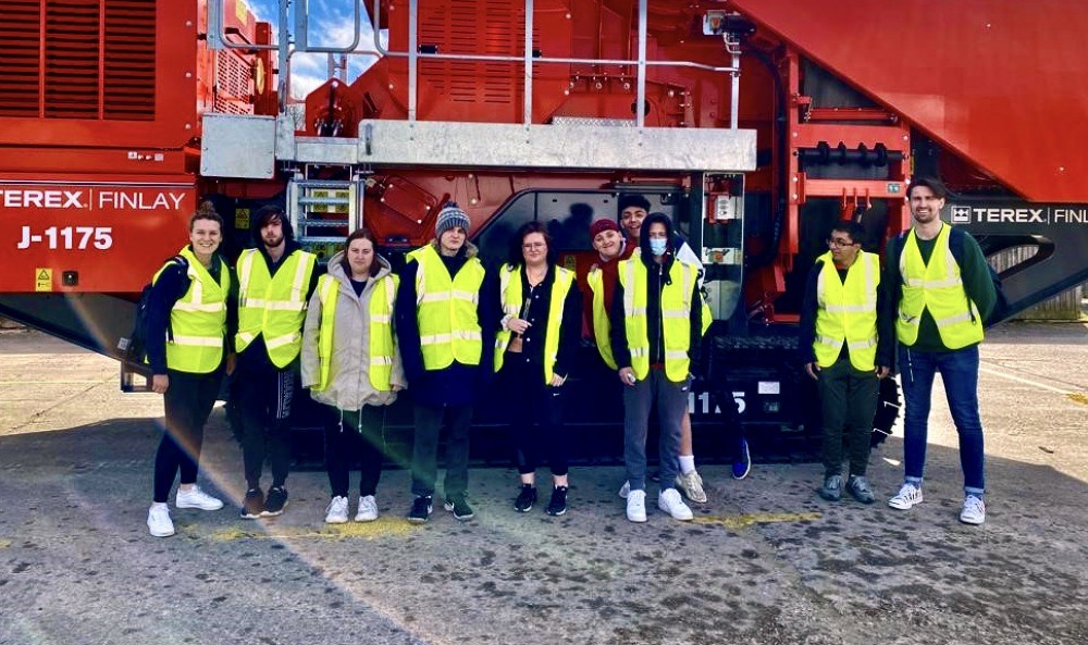 Previous young people supported by Leicester Tigers Foundation visited Terex Corporation to learn about career pathways