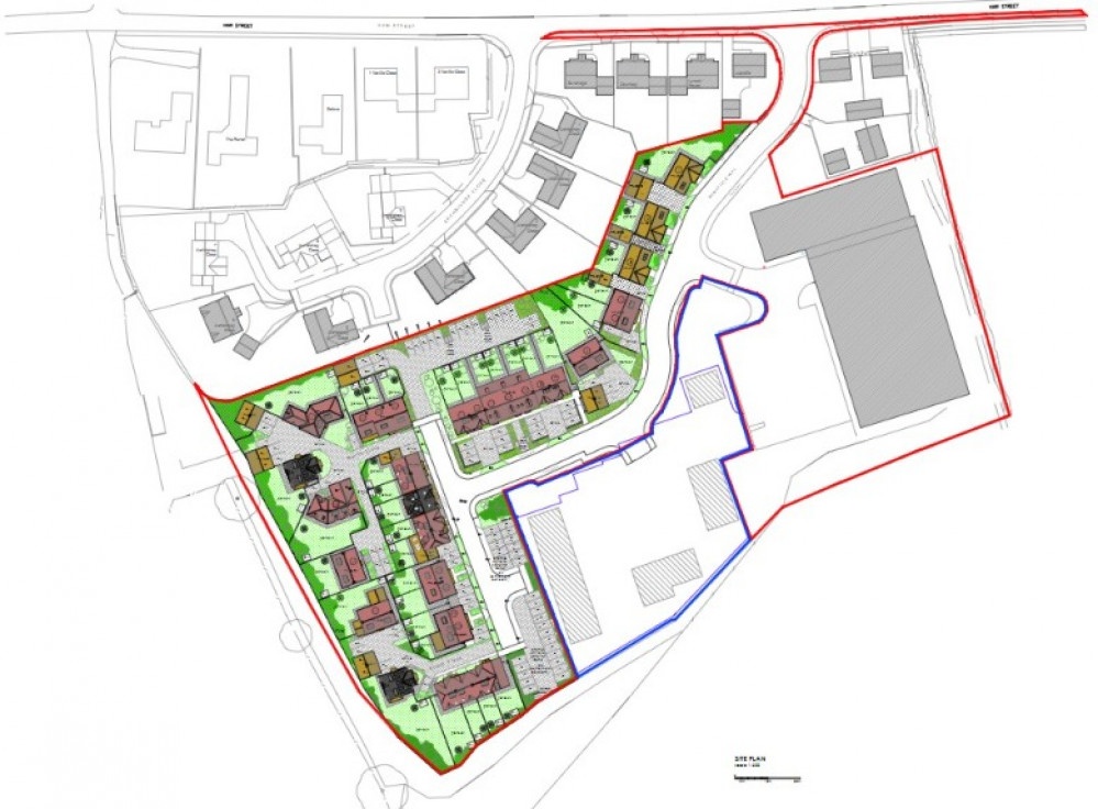 Revised plans for 36 homes on Ham Street in Baltonsborough CREDIT: Boon Brown Architects