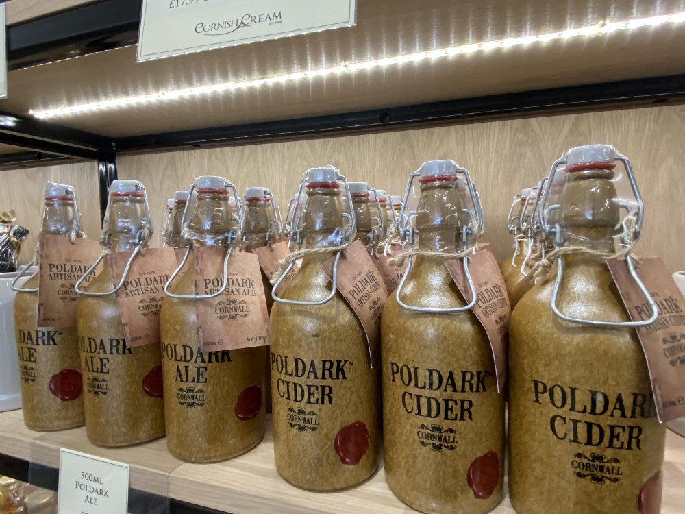 Poldark Cider at Cornish Cream. 