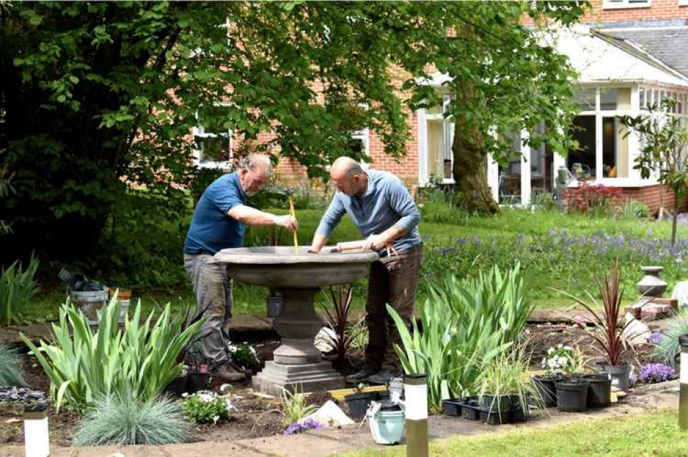 memorial garden under construction