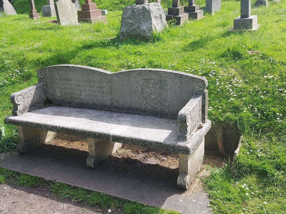 The bench in St John's churchyard Frome