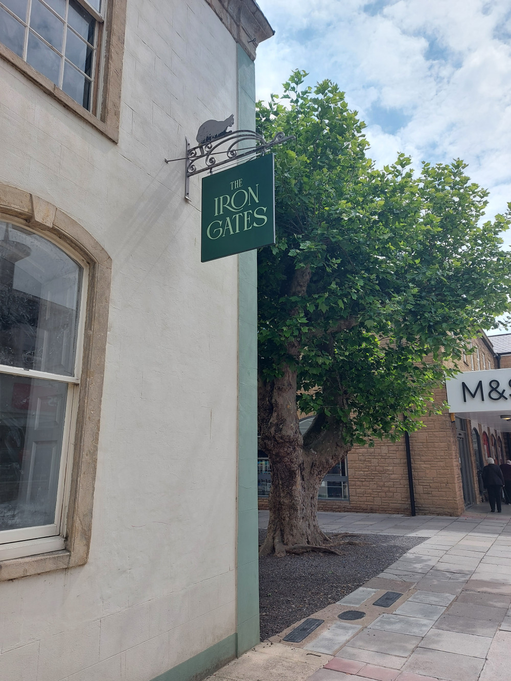 The new sign on the Iron Gates in Frome 