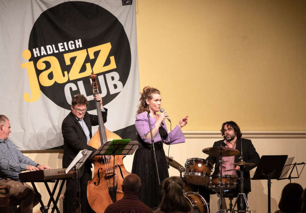 James Pearson, Connor Chaplin, Polly Gibbons and George Double at Hadleigh Jazz Club (picture credit: Martin Gould)