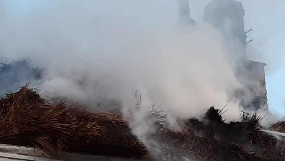 The thatched roof (Devon and Somerset Fire and Rescue Service)