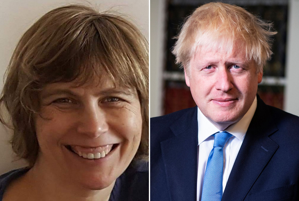 L: Liz Pole (Credit: Labour) R: Prime Minister Boris Johnson (By Ben Shread / Cabinet Office, OGL 3, https://commons.wikimedia.org/w/index.php?curid=83764351)