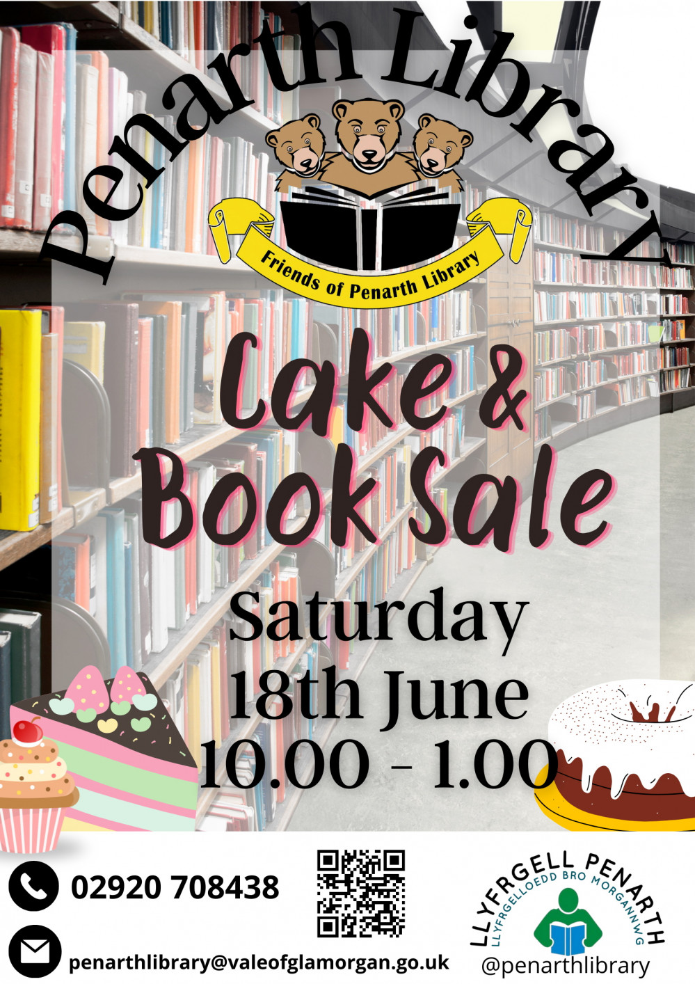 Friends of Penarth Library will be holding a Cake and Book Sale in the library on Saturday, June 18. 