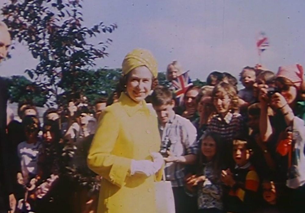 The Queen in Suffolk [Still from archival footage from BFI Player]