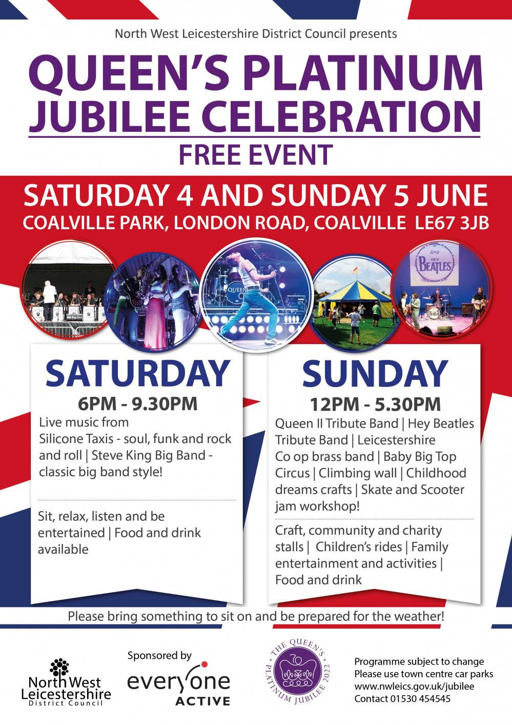 Coalville's Jubilee Celebrations will be held in Coalville Park