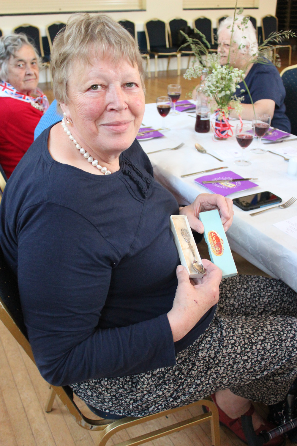 Sylvia Clark (nee Cleal) with her silver Coronation spoon, gifted to her as a baby as she was born just two days after the Queen's Coronation