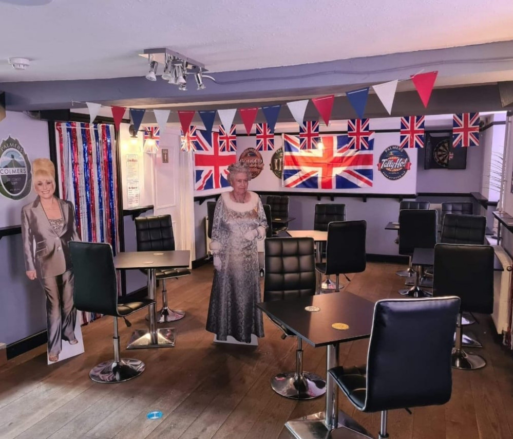 The pub has been fully decorated ahead of its 'Ax-Enders' theme party on Saturday night