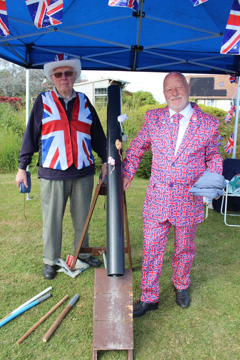 Members of the Royal British Legion on their 'Splat the Rat' stand