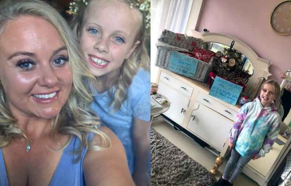 Zan and Evie Stanton have been making Christmas decorations to raise money for the NHS Zan and Evie Stanton have been making Christmas decorations to raise money for the NHS