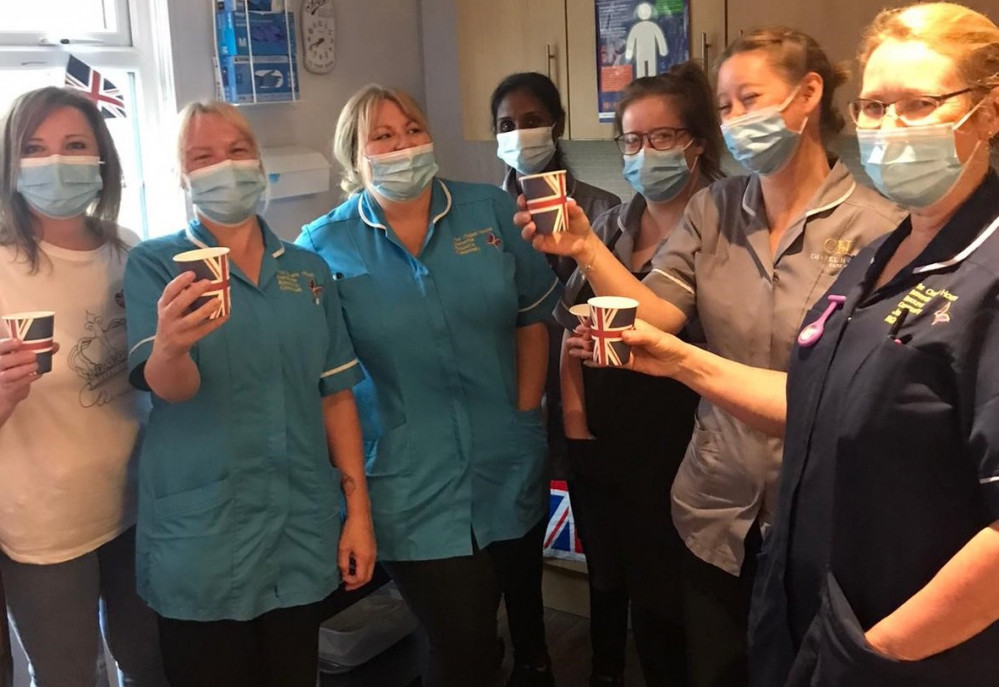 Staff at Chapel House toast the Jubilee