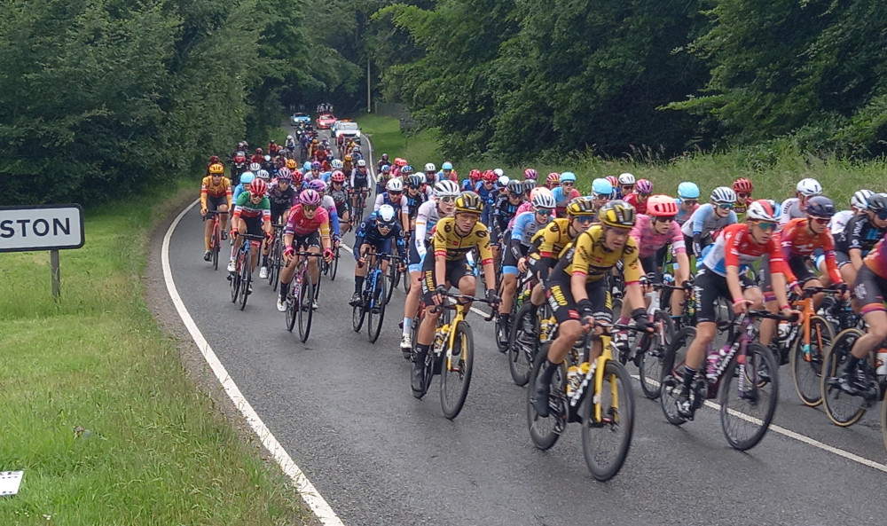 World's best women cyclists speed down Freston Hill (Picture credit: Shotley peninsula Nub News)