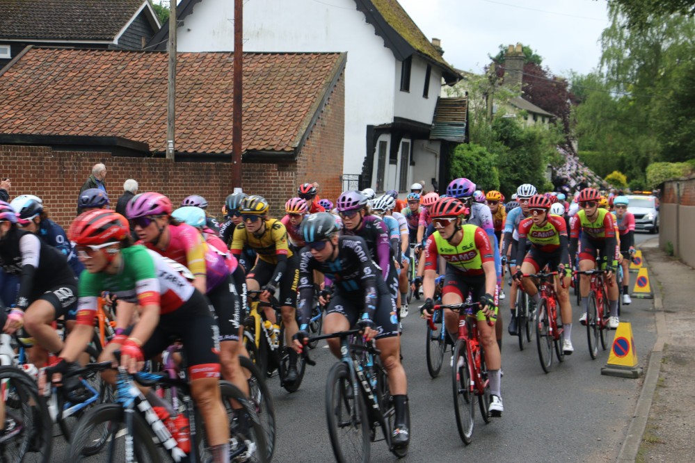 World's best women cyclists speed through Bildeston (Picture credit: Ian Evans Nub News)