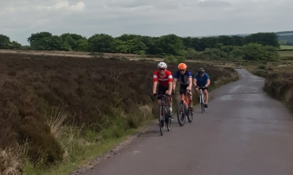  James Richards, Ian Cole and Terry Robinson clocking up some training miles on Exmoor recently