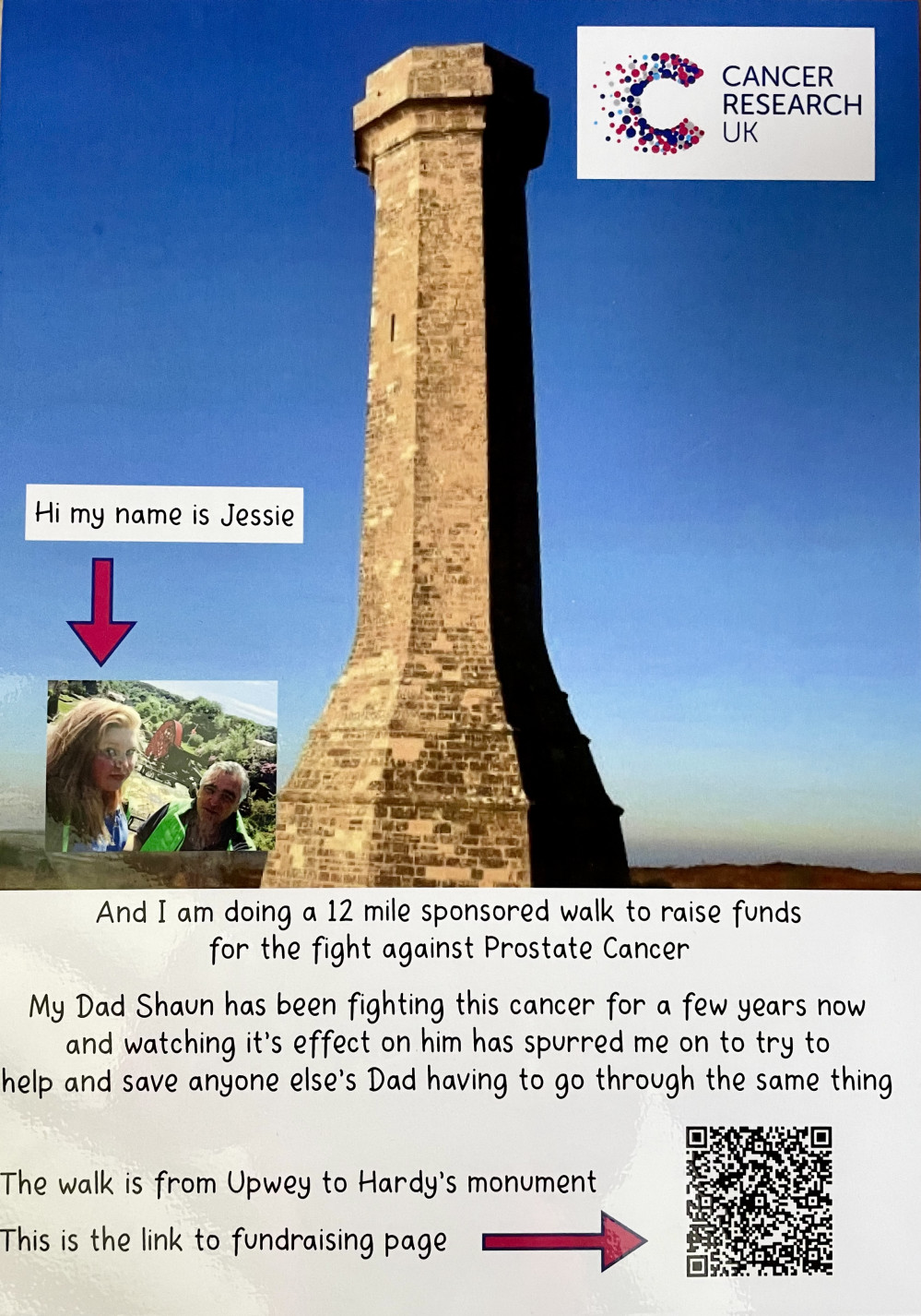 Jess is doing a 12-mile sponsored walk