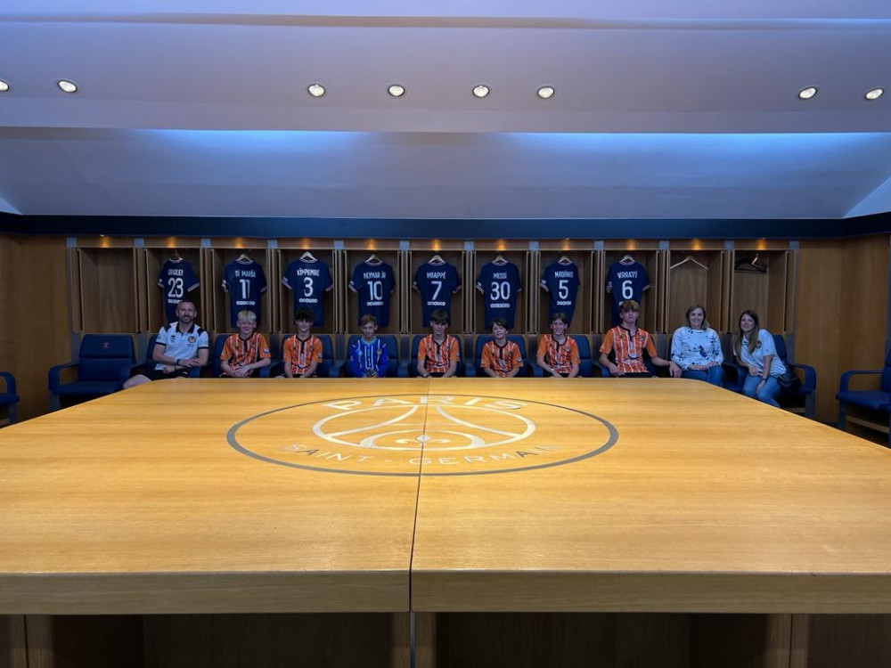 Visiting the dressing rooms with some star shirts on display Visiting the dressing rooms with some star shirts on display