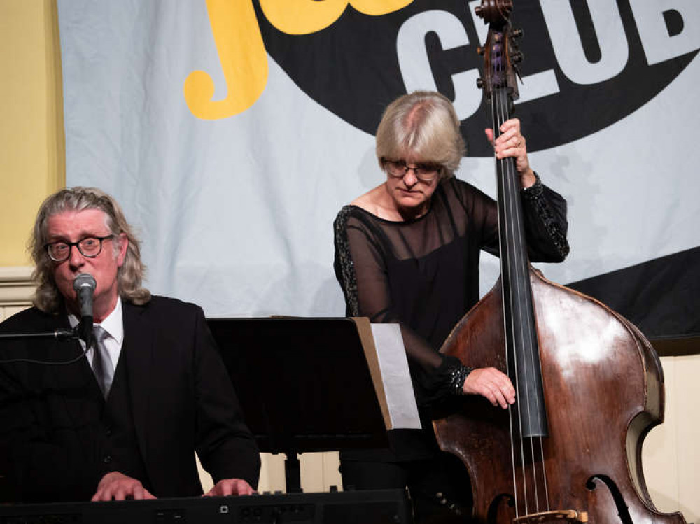 Chris Ingham (vocals and piano) and Marianne Windham on double bass (Picture credit: Martin Gould)