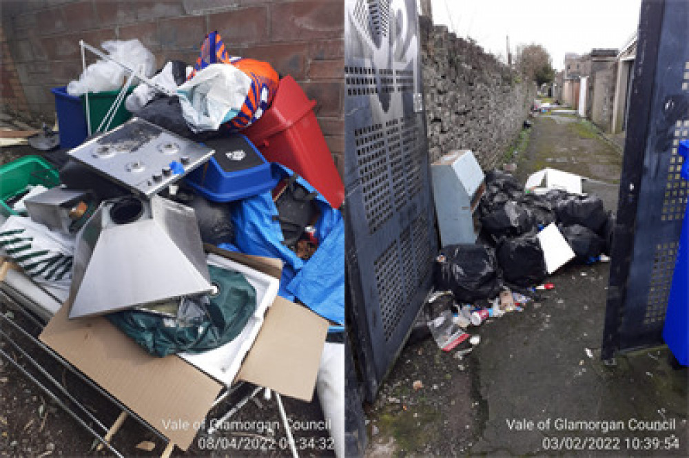 Each offender was issued with a £400 fixed penalty notice for the offence of fly-tipping. (Image credit: Vale of Glamorgan Council)