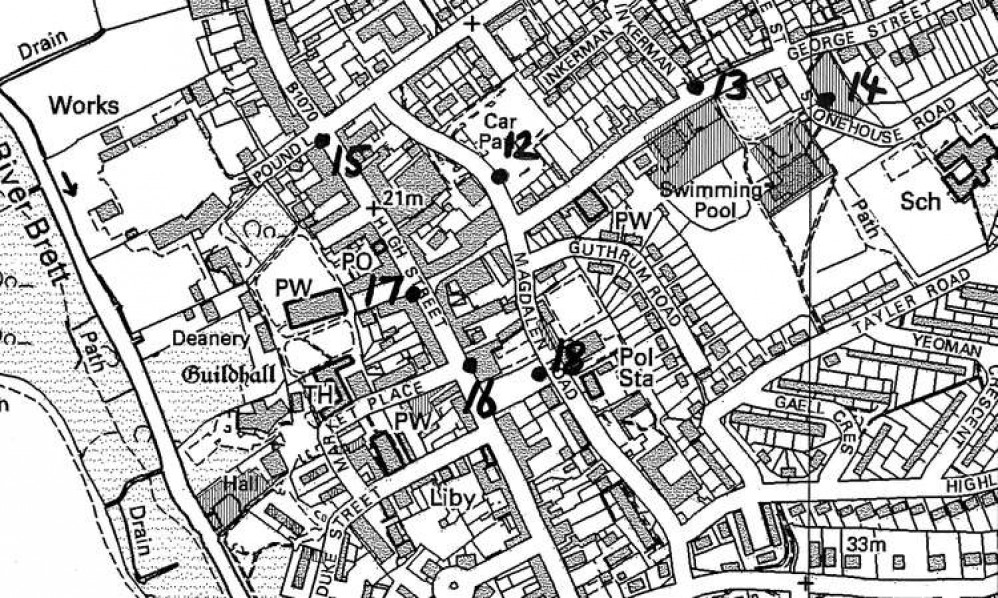 Map showing where CCTV cameras are located in Hadleigh