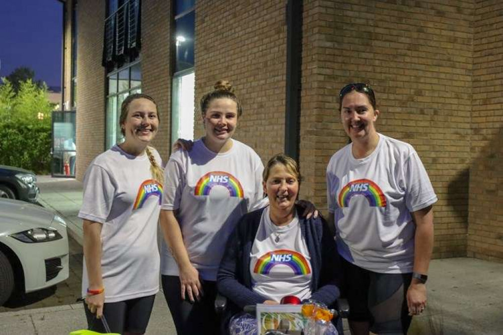 Liane with the nurses who cared for her at Ipswich Hospital.