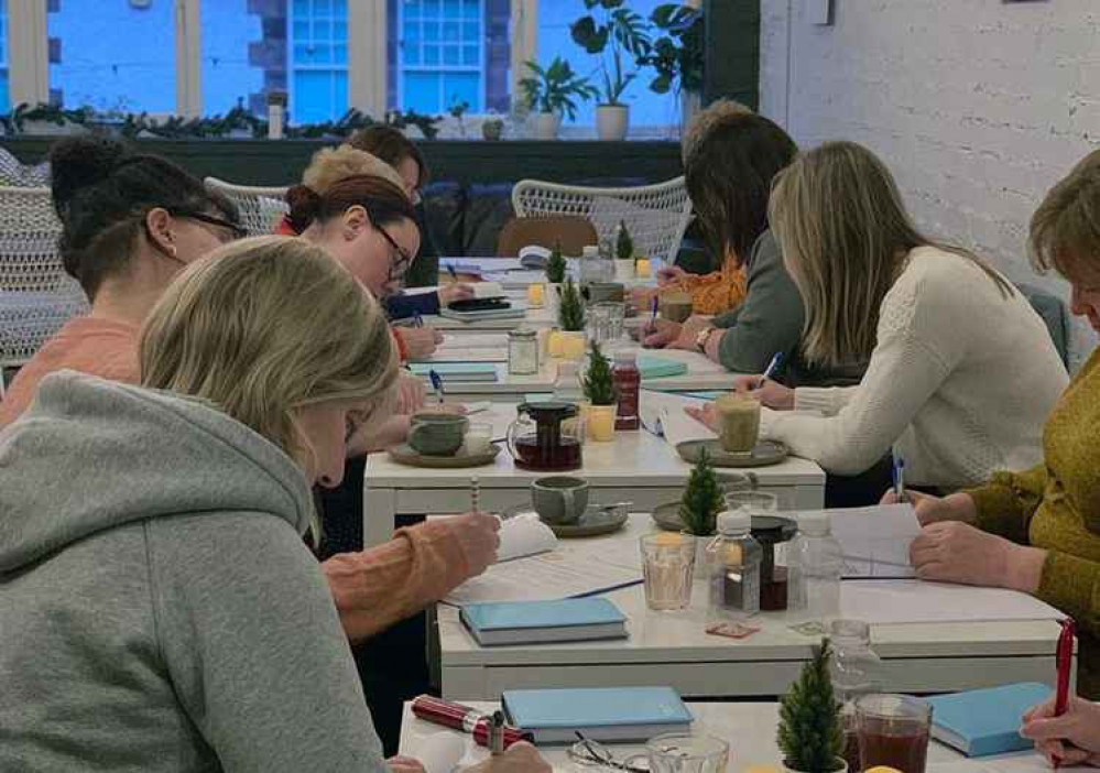 One of Karen's group coaching sessions, which took place before social-distancing measures were in place. Image: Wellbeing Wave One of Karen's group coaching sessions, which took place before social-distancing measures were in place. Image: Wellbeing Wave