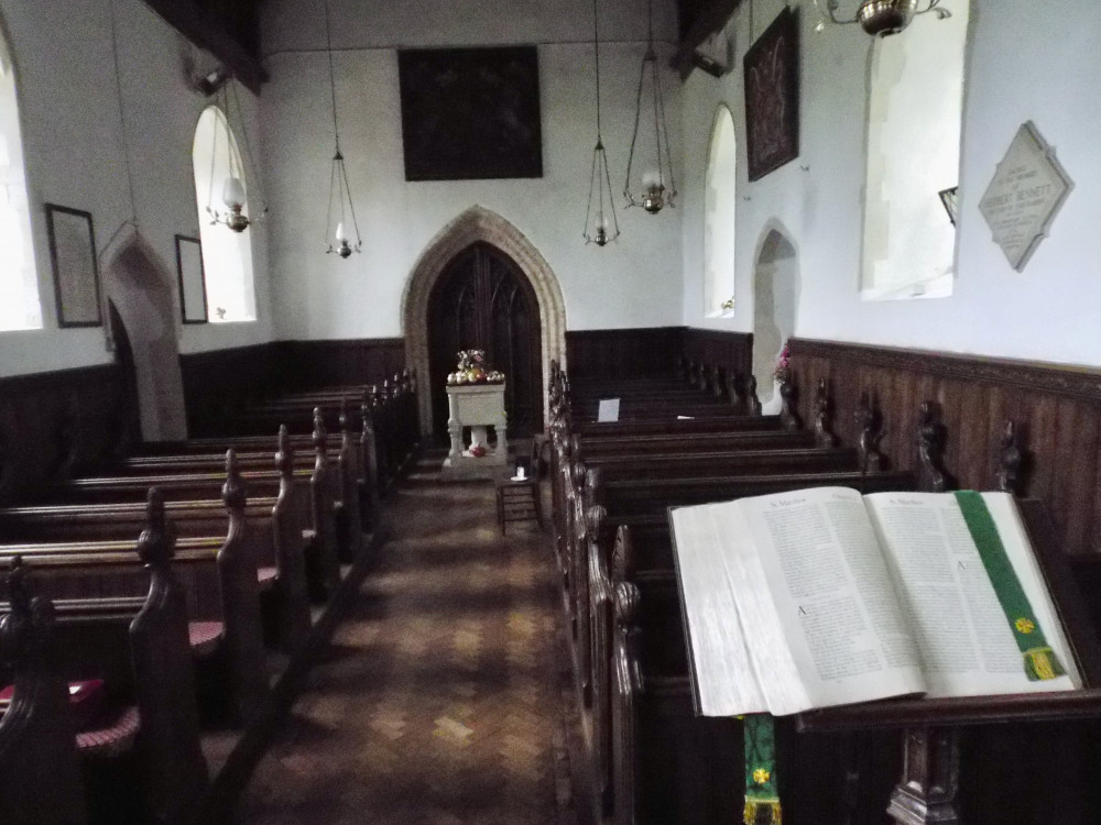 Inside Aldham church