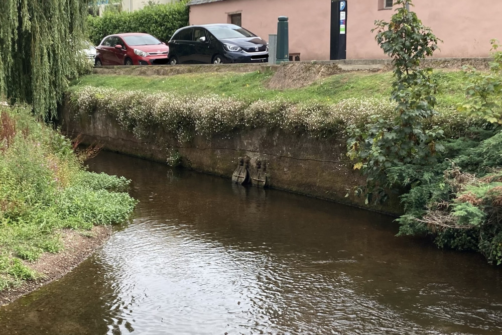 Storm overflow pipe in Dawlish Water (Nub News/Will Goddard)