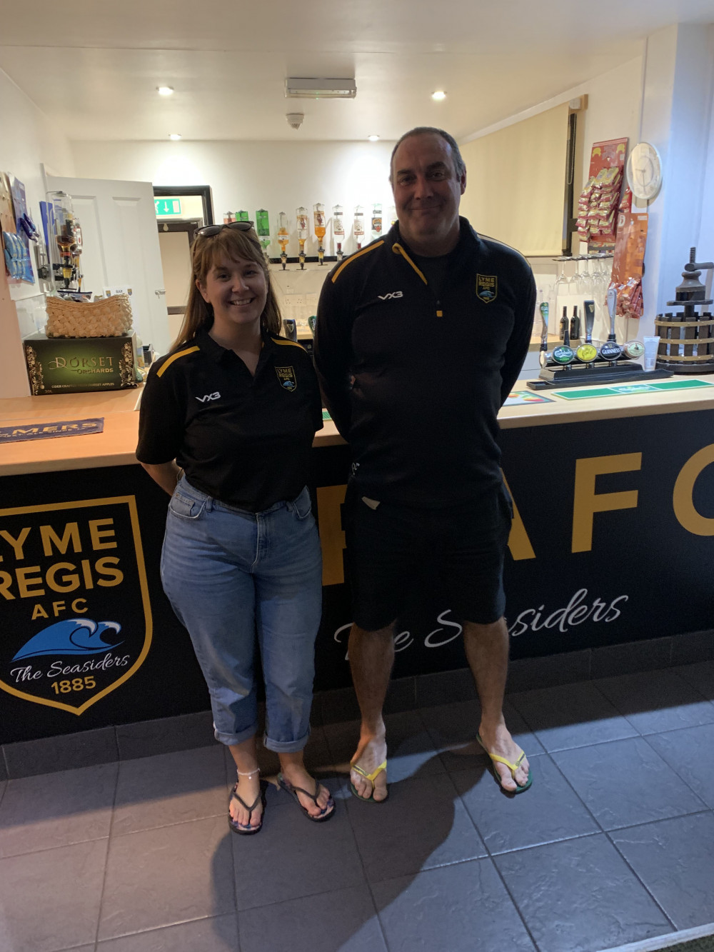 Gerard Hitchcock and Francesca Evans - new chairman and vice-chairman at Lyme Regis FC Gerard Hitchcock and Francesca Evans - new chairman and vice-chairman at Lyme Regis FC