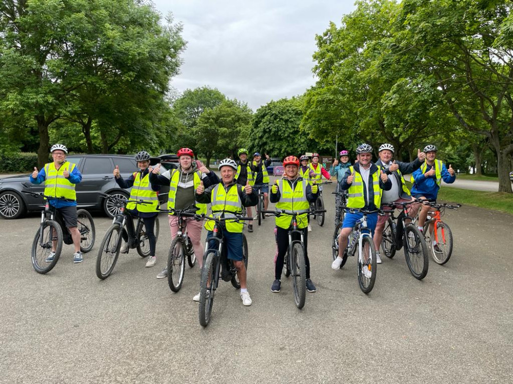 David Cadman and the team of cyclists who tackled the circuit of Rutland Water