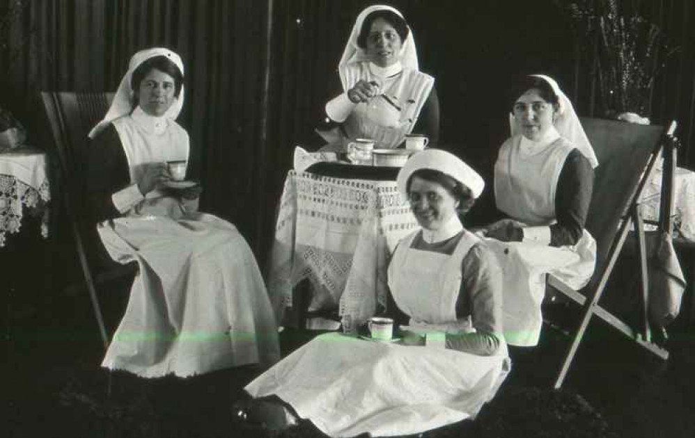 Matron and sisters at Frodsham Auxiliary Military Hospital. Image courtesy of Frodsham and District History Society Matron and sisters at Frodsham Auxiliary Military Hospital. Image courtesy of Frodsham and District History Society