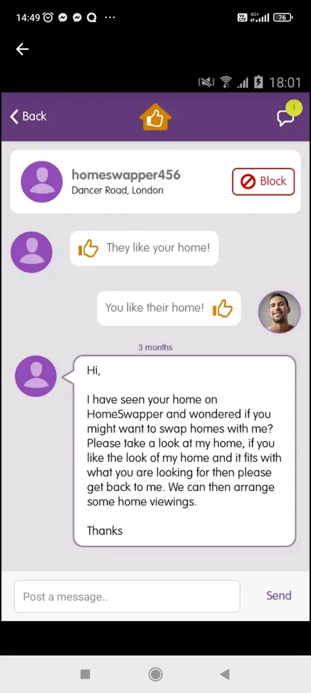 The Homeswapper app The Homeswapper app