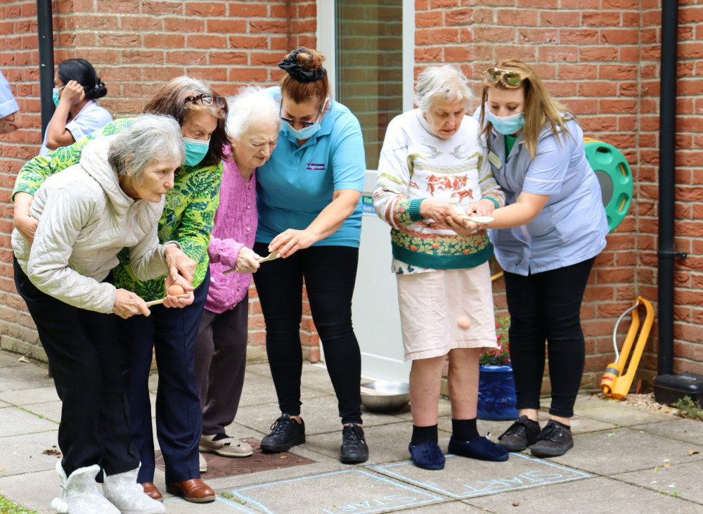 Cheriton Care Home sports day egg and spoon race