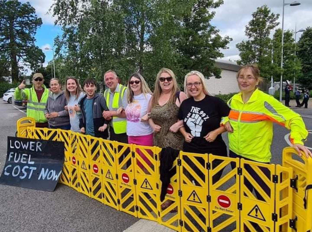 The protest at Tesco in Shepton Mallet