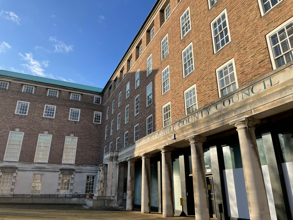 Nottinghamshire County Council will look at whether it is getting the “best value” out of its County Hall headquarters following a move to hybrid working. Image courtesy of LDRS.