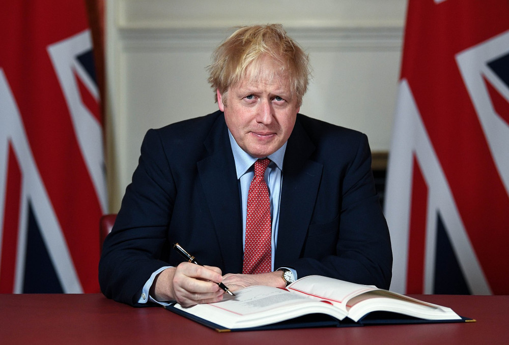 Alsager: Boris Johnson signing the Brexit Withdrawal Agreement. The Conservative highlighted Brexit as one of his favourite parts of his almost three-year tenure. (Image - bit.ly/3yN47qZ Open Government Licence v3.0 Unchanged)