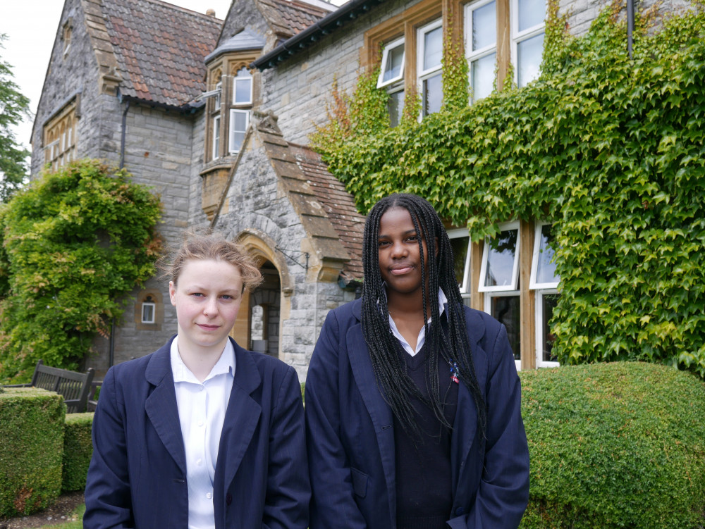 Millfield Biology students Georgina Hawkins and Haika Macha who achieved Gold in the Biology challenge 