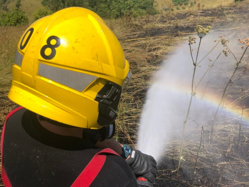 The fire near Lankham Bottom (Image: Dorchester Fire Station) The fire near Lankham Bottom (Image: Dorchester Fire Station)