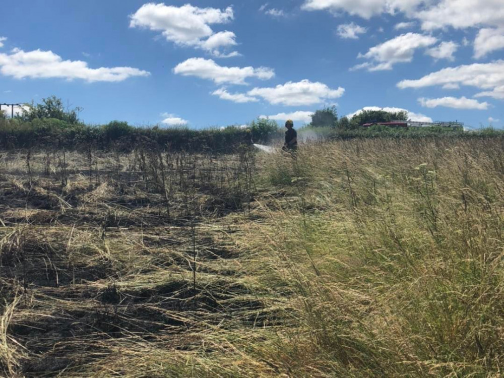 The fire near Lankham Bottom (Image: Dorchester Fire Station) The fire near Lankham Bottom (Image: Dorchester Fire Station)