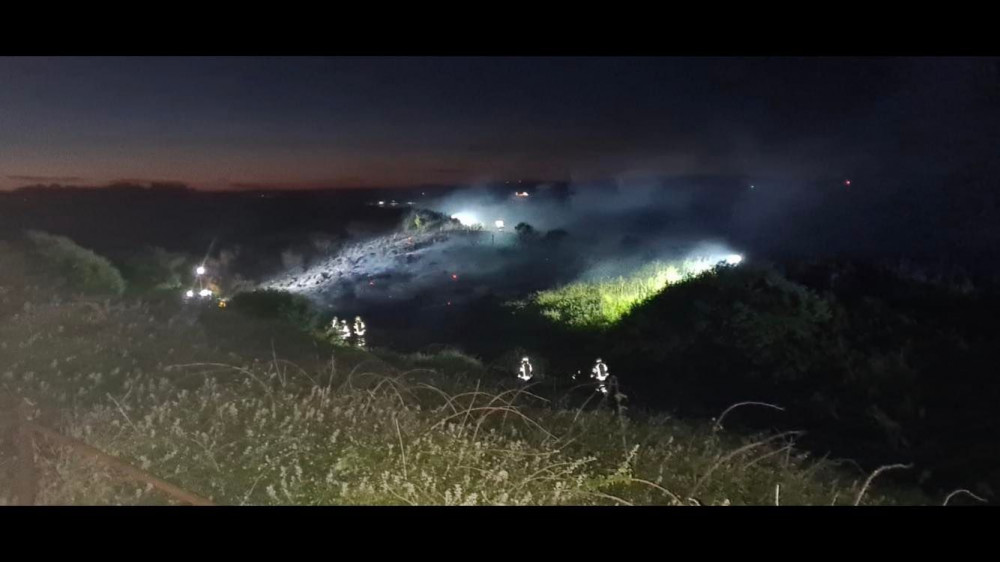 The fire in the Wyke area (Image: Dorchester Fire Station) The fire in the Wyke area (Image: Dorchester Fire Station)