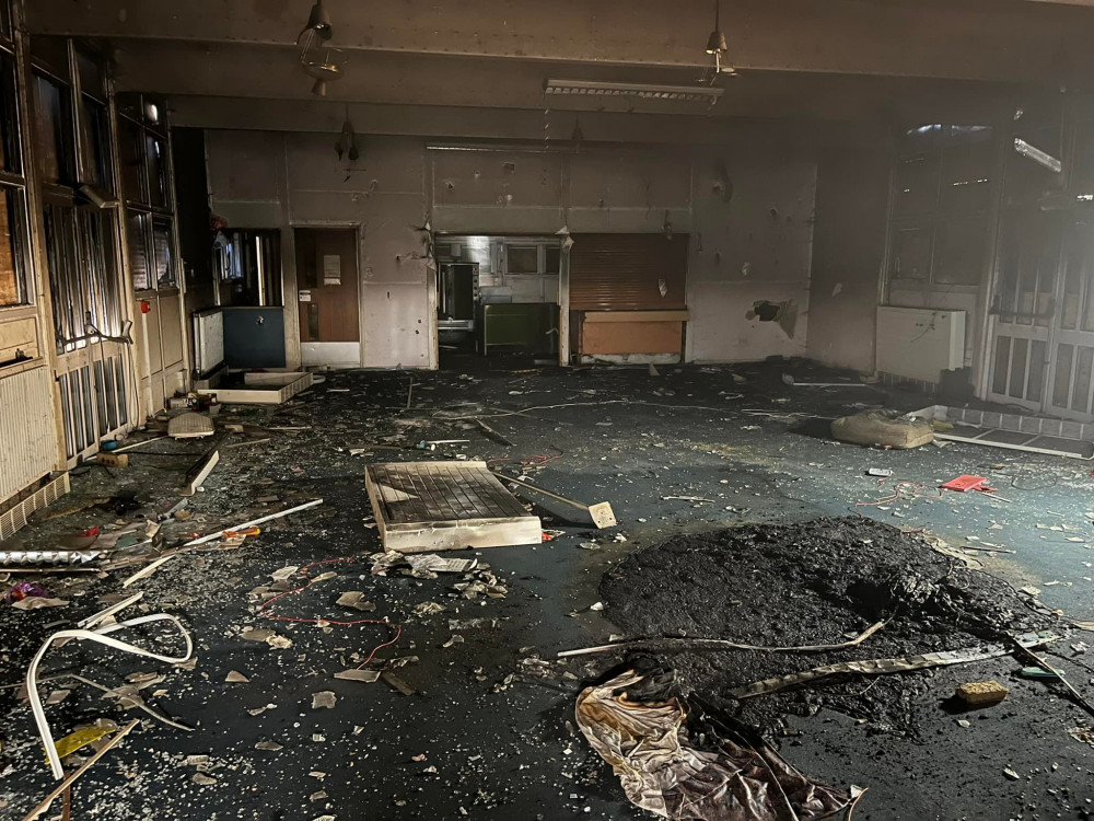 The property fire in Bridport (Image: Bridport Fire Station) The property fire in Bridport (Image: Bridport Fire Station)
