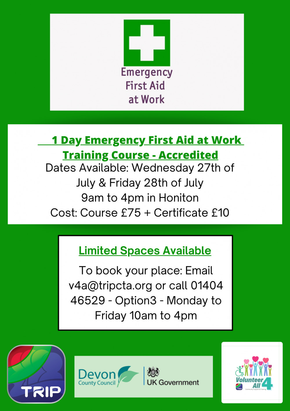 Emergency First Aid at Work Course