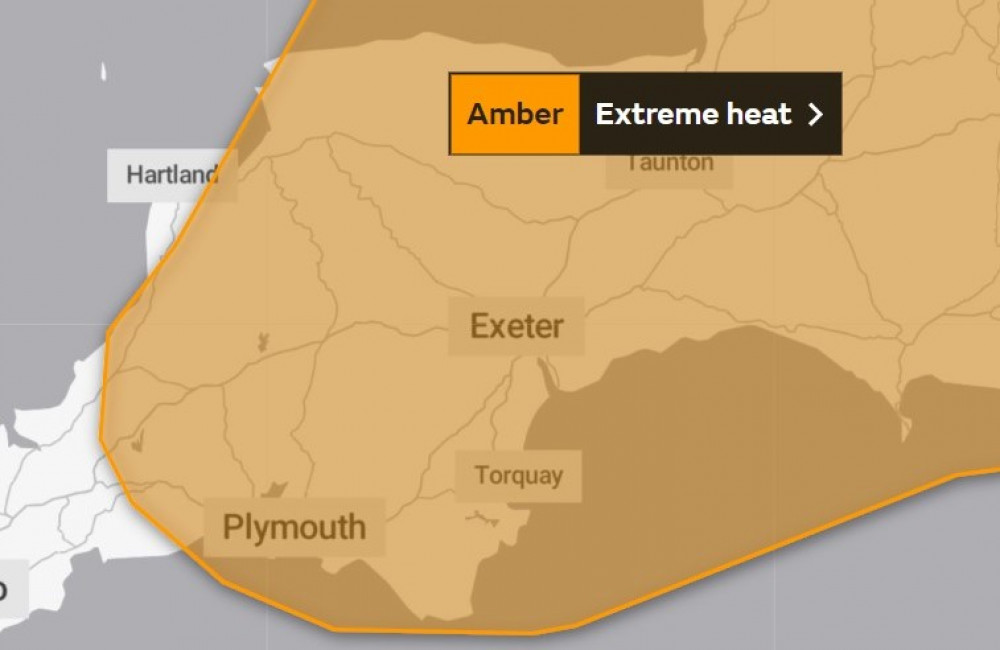 There is an Amber Weather Warning for Devon this weekend (Credit: The Met Office)