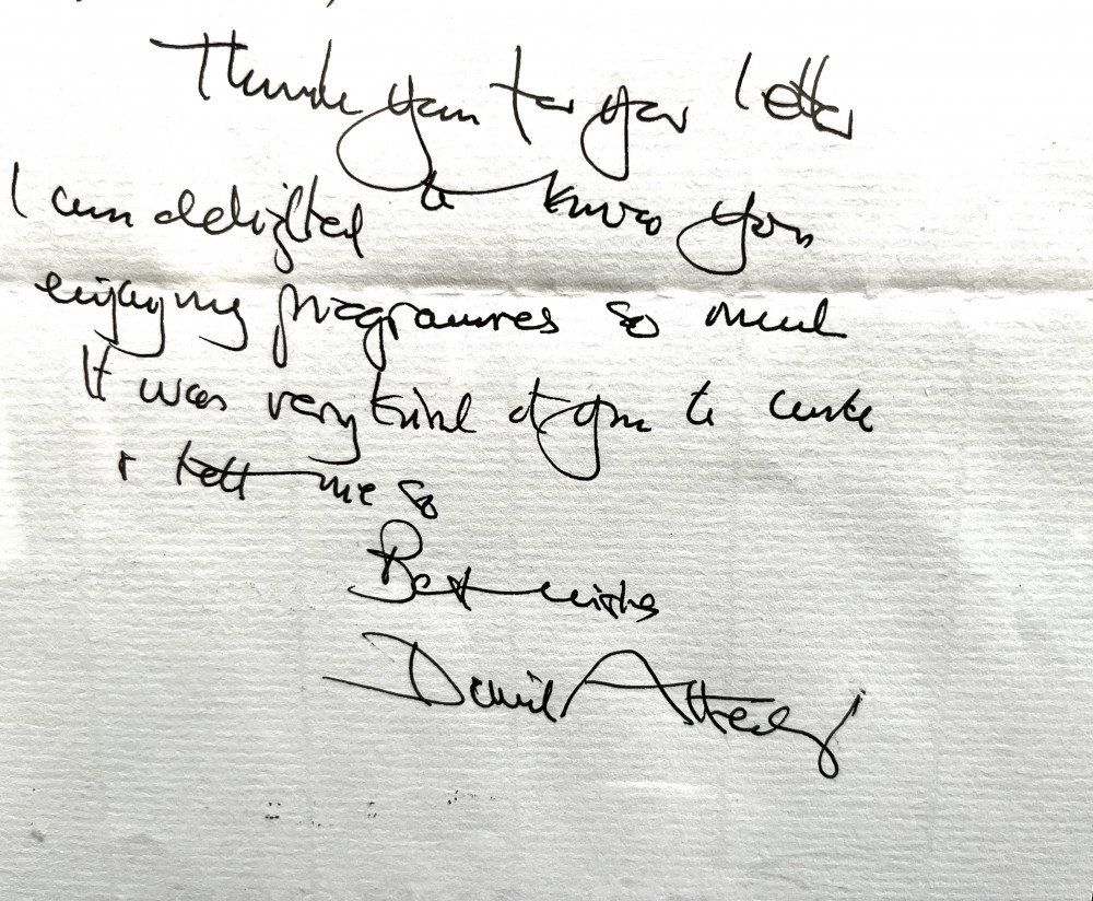 The letter from Sir David Attenborough