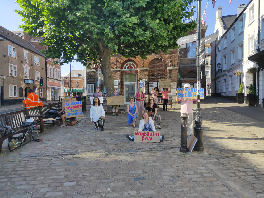 Bridport Take A Knee in Bucky Doo Square for Windrush Day Bridport Take A Knee in Bucky Doo Square for Windrush Day