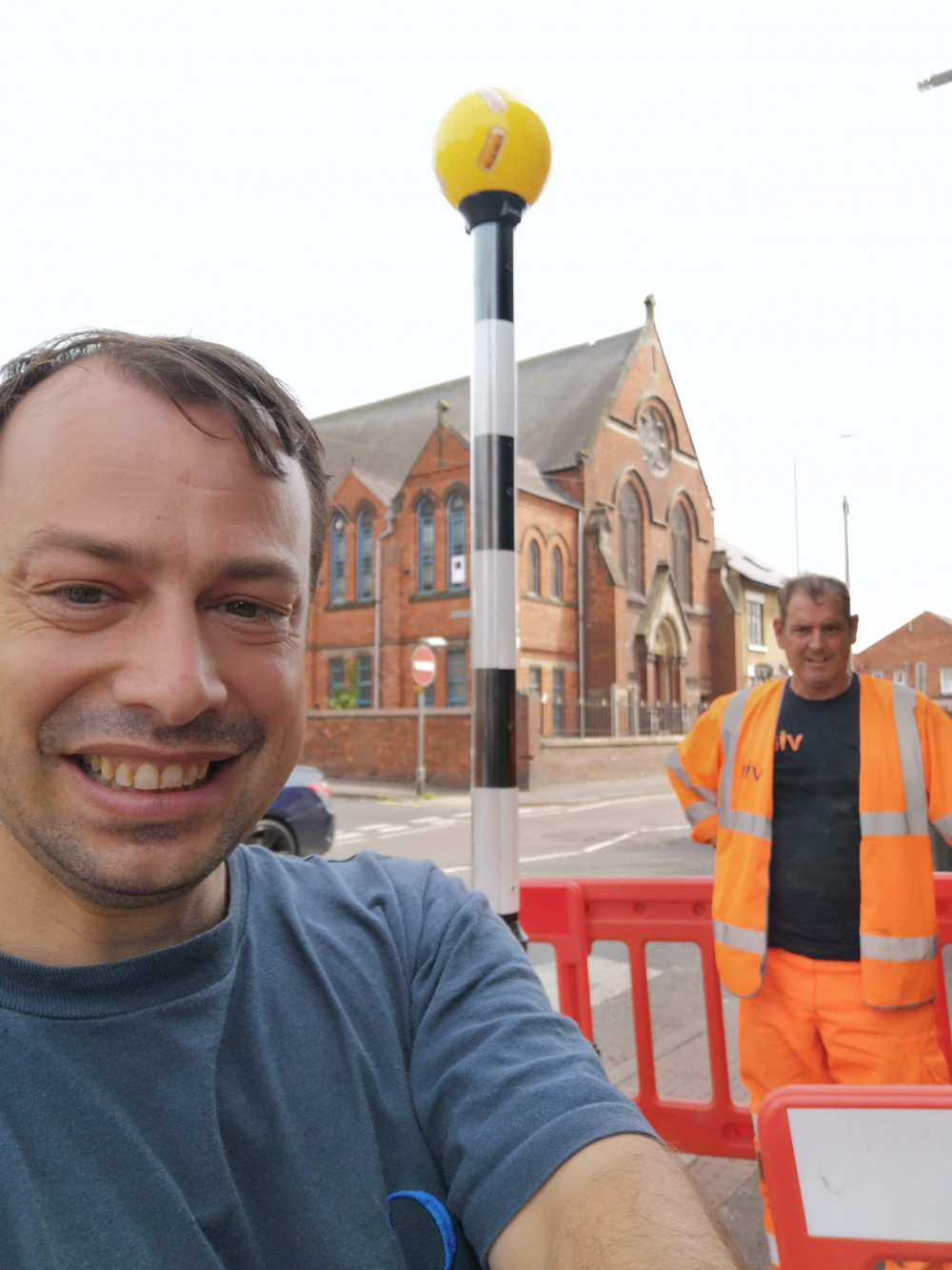 Pictured: Councillor Lee Waters holds a site inspection with a member of Via East Midlands’ staff. Photo courtesy of Ashfield Independents.